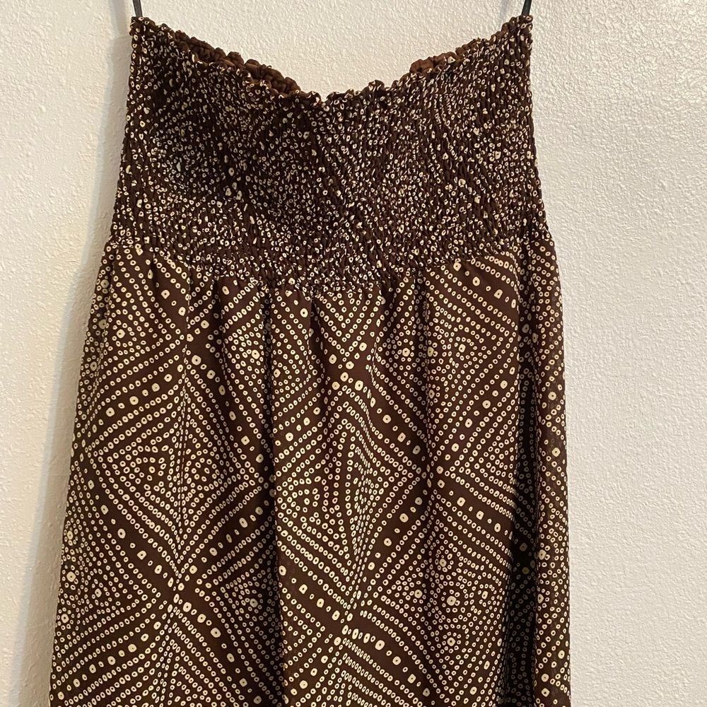 MSK Dillard's 12 Brown Maxi Tank Dress Lined Forest Coquette Dainty Romantic - Picture 2 of 10
